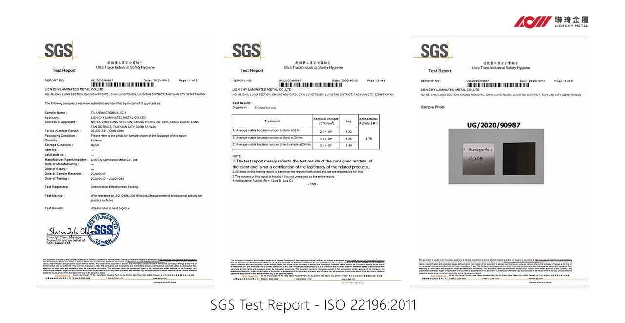 Rapporto di prova anti-batterico SGS