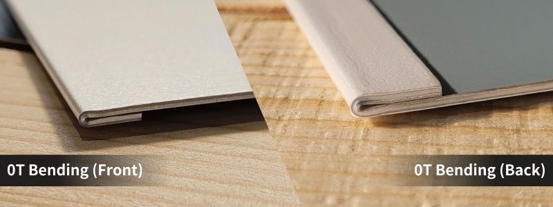 Hoja de metal laminado de serie plana, doblado 0T (aplanado), primer plano de frente y atrás